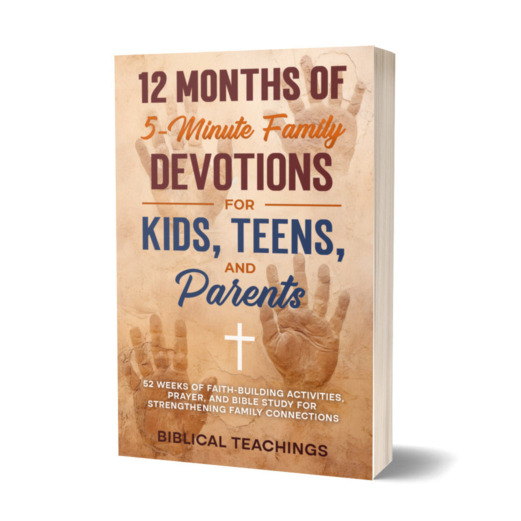 12 Months of 5-Minute Family Devotions For Kids, Teens, And Parents: 52 Weeks of Faith-Building Activities, Prayer, And Bible Study For Strengthening Family Connections (Paperback)