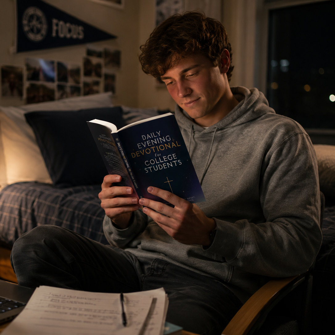 Daily Evening Devotional For College Students: 5-Minute Devotions To Rest, Reflect, And Rise For Stress-Free Studies (Paperback)