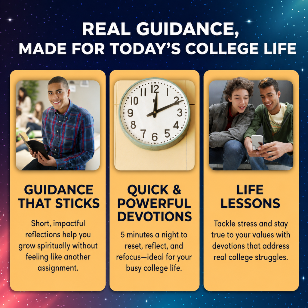 Daily Evening Devotional For College Students: 5-Minute Devotions To Rest, Reflect, And Rise For Stress-Free Studies (Paperback)