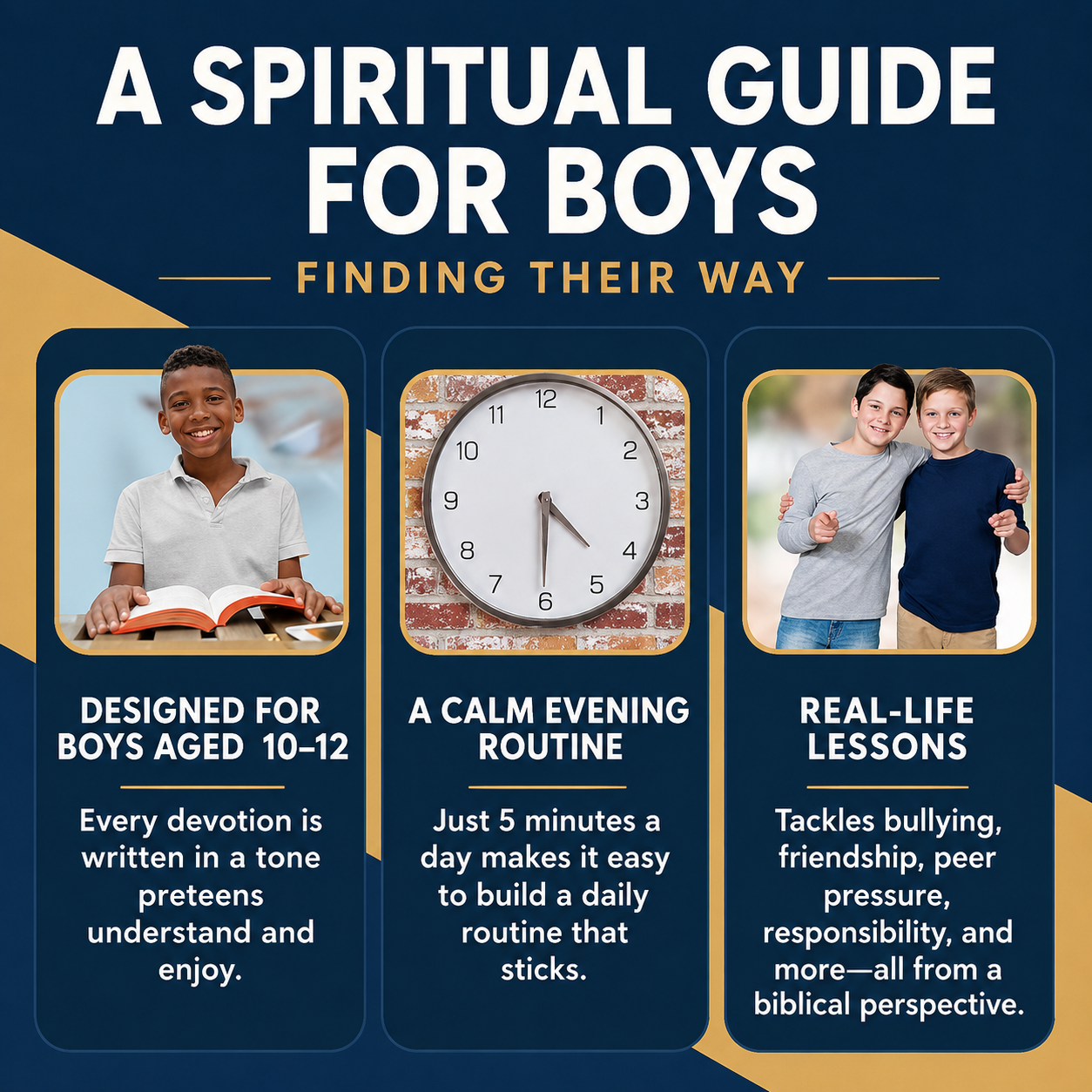 Daily Evening Devotional For Preteen Boys Aged 10-12: 5-Minute Devotions To End Your Day With Reflection, Bible Lessons, God (Paperback)