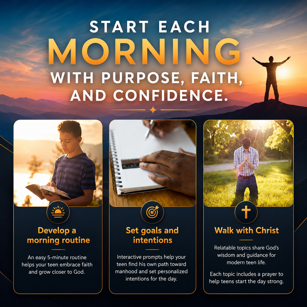 Daily Morning Devotional For Teen Boys: 5-Minute Devotions To Win Your Day Driven By Purpose, Faith, And Confidence. (Paperback)