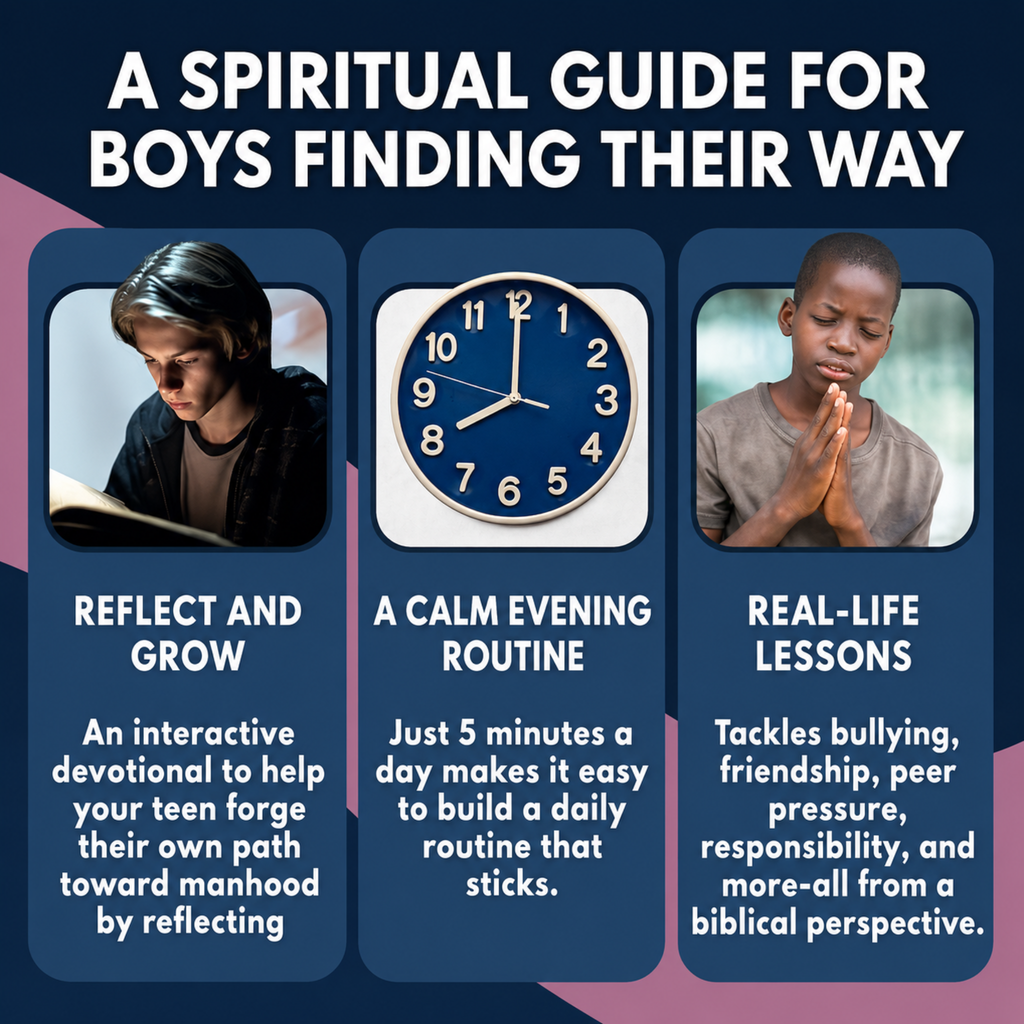 Daily Evening Devotional For Teen Boys: 5-Minute Devotions To End Your Day With Reflection, Peace, And Guidance From God (Paperback)