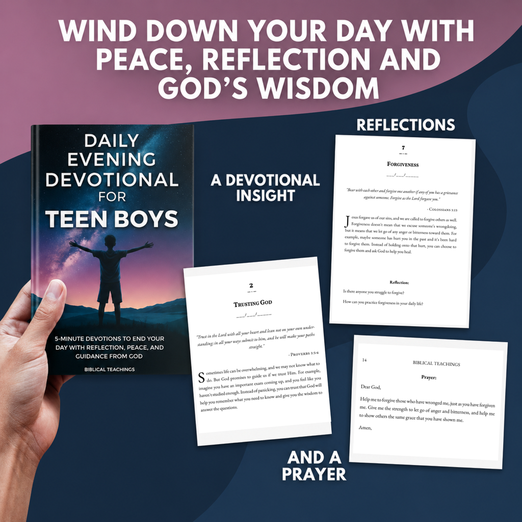 Daily Evening Devotional For Teen Boys: 5-Minute Devotions To End Your Day With Reflection, Peace, And Guidance From God (Paperback)