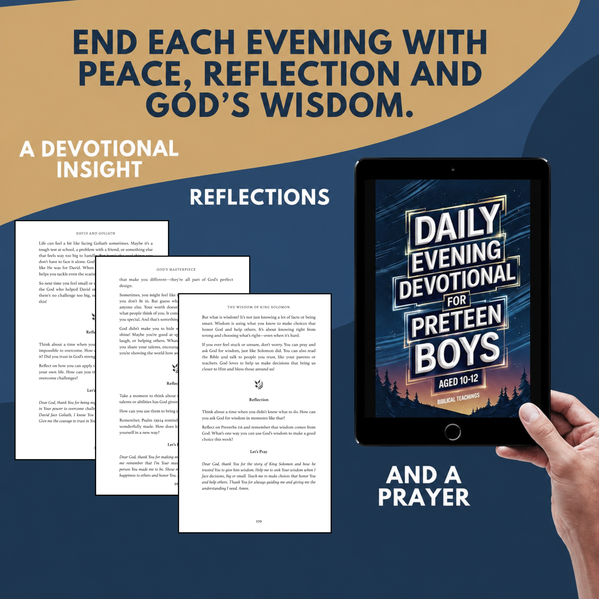 Daily Evening Devotional For Preteen Boys Aged 10-12: 5-Minute Devotions To End Your Day With Reflection, Bible Lessons, God (Paperback)